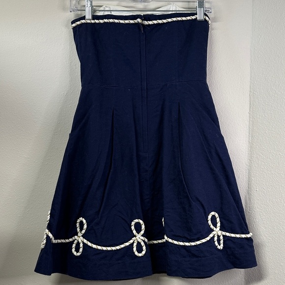 Lilly Pulitzer Blossom Anchor Navy Nautical Strapless Dress 0 - Picture 4 of 5